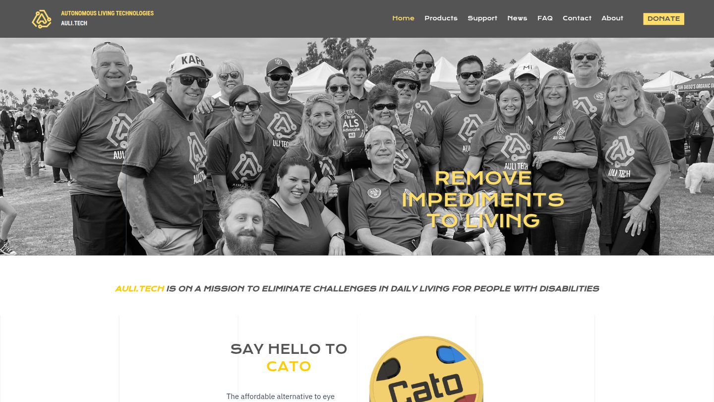 Auli Tech website showing team photo and mission statement